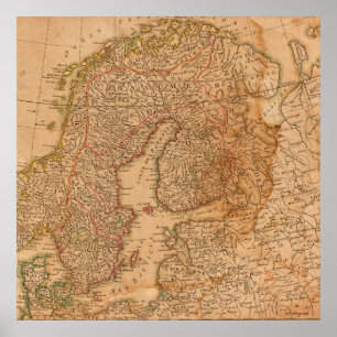 Poster Carte ancienne de l'Europe