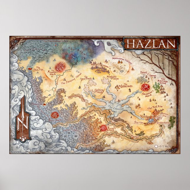 Poster Carte annotée de Hazlan (Ravenloft) (Devant)