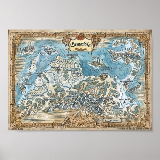 Poster Carte annotée de Lamordia (Devant)