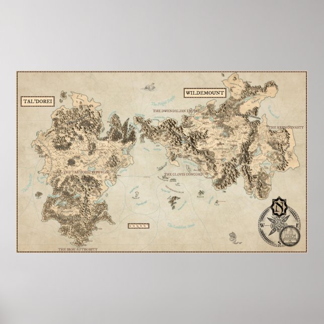 Poster Carte annotée de l'Exandrie orientale (Devant)