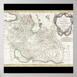 Poster Carte antique de la Perse - Iran, Afghanistan & Ir
