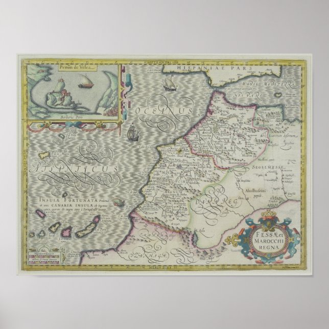 Poster Carte antique de l'Afrique de l'Ouest (Devant)