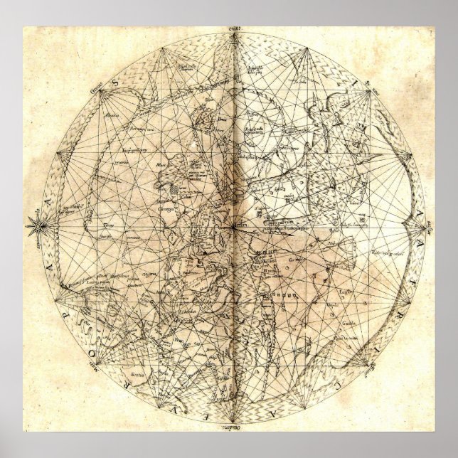 Poster Carte antique du monde (Devant)