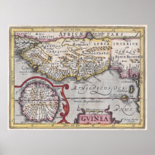Poster Carte antique, Guinée - côte africaine, Kaerius