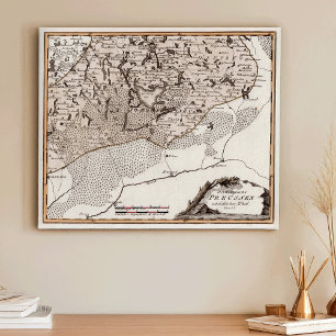 Poster Carte antique Prusse / Pologne Lac Masuria Sniardw