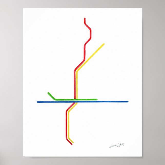 Poster Carte artistique de la MARTA d'Atlanta (Devant)