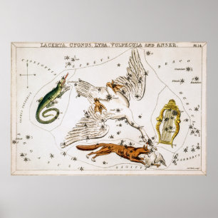 Poster Carte astronomique céleste vintage