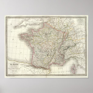 Poster Carte Atlas France 2