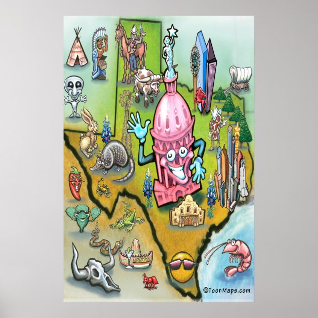 Poster Carte Austin TEXAS (Devant)