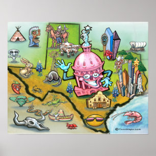 Poster Carte Austin TEXAS