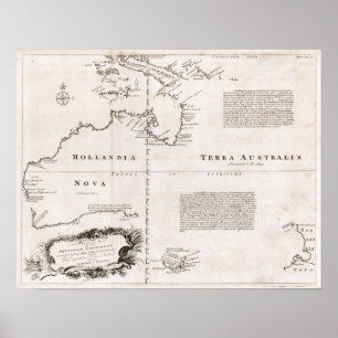 Poster Carte Australie 1744