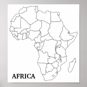 Poster Carte blanche de l'Afrique