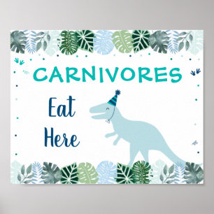 Poster Carte Bleu Dinosaur Safari Carnivores