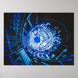 Poster Carte bleue Abstraite