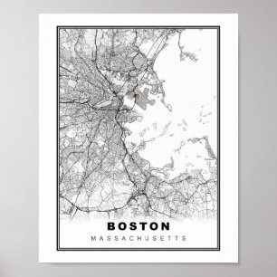 Poster Carte Boston