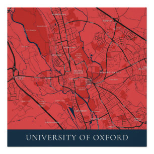 POSTER CARTE BRITANNIQUE D'ENSEMBLE D'UNIVERSITÉ D'OXFOR