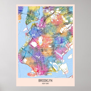 Poster Carte Brooklyn New York