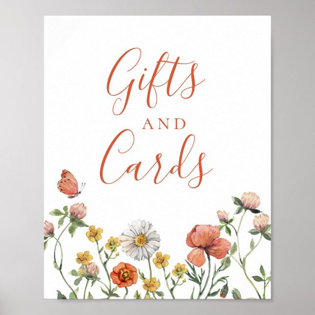 Poster Carte cadeau fleur sauvage aquarelle fleurie (Devant)