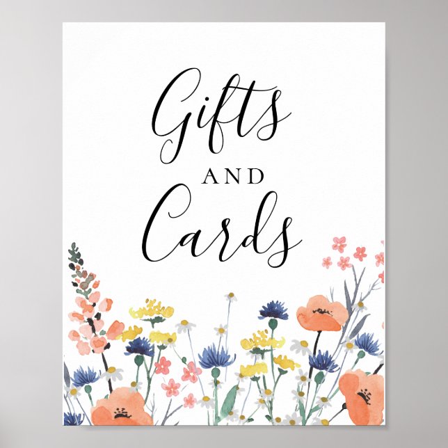Poster Carte cadeau fleur sauvage aquarelle fleurie (Devant)