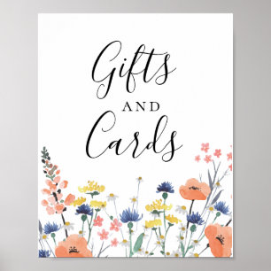 Poster Carte cadeau florale aquarelle Fleur sauvage