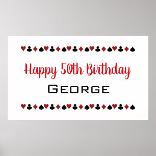 Poster Carte Casino Las Vegas Style Convient Anniversaire