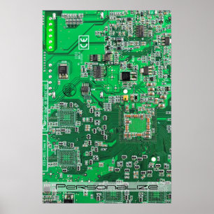 Poster Carte circuit imprimé circuit vert PCB
