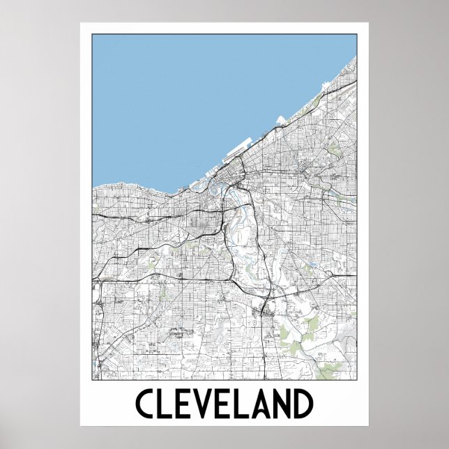 Poster Carte Cleveland (Devant)