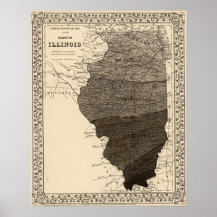 Poster Carte climatologique, Illinois