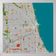 Carte colorée de Chicago