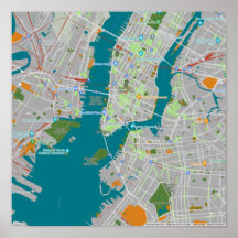 Carte colorée de NYC