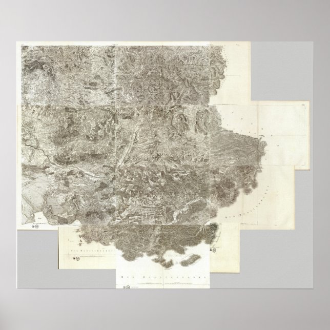 Poster Carte composite de la France (Devant)