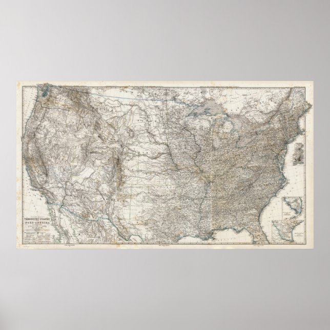 Poster Carte composite des États-Unis d'Amérique (Devant)
