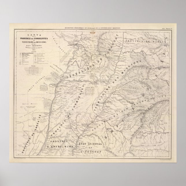 Poster Carte, Corrientes Prov, Mission Terr (Devant)