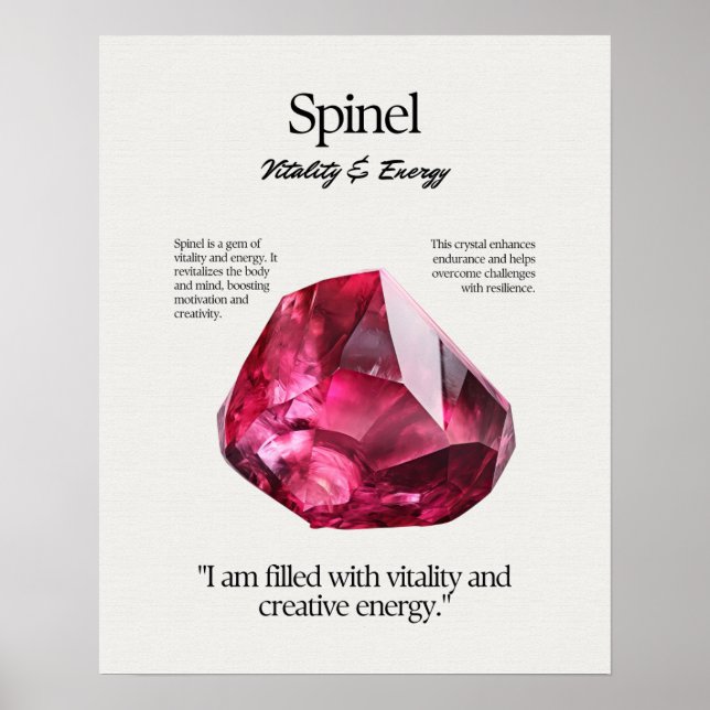 Poster Carte Cristal Gem Spinel (Devant)
