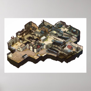 Poster Carte CSGO isométrique du cache