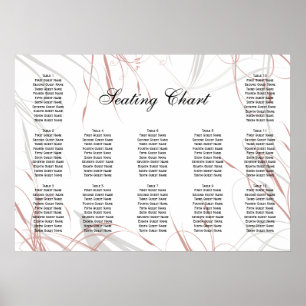 Poster Carte d'accueil Rose et gris doux