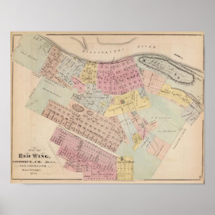 Poster Carte d'aile rouge, comté de Goodhue, Minnesota