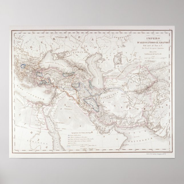 Poster Carte d'Alexandre le Grand Empire (Devant)