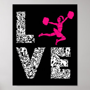 Poster Carte d'amour de meneuse de claques Cardio Pom Pom