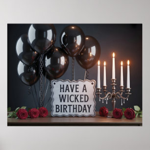 Poster Carte d'anniversaire gothique : 'Joyeux anniversai