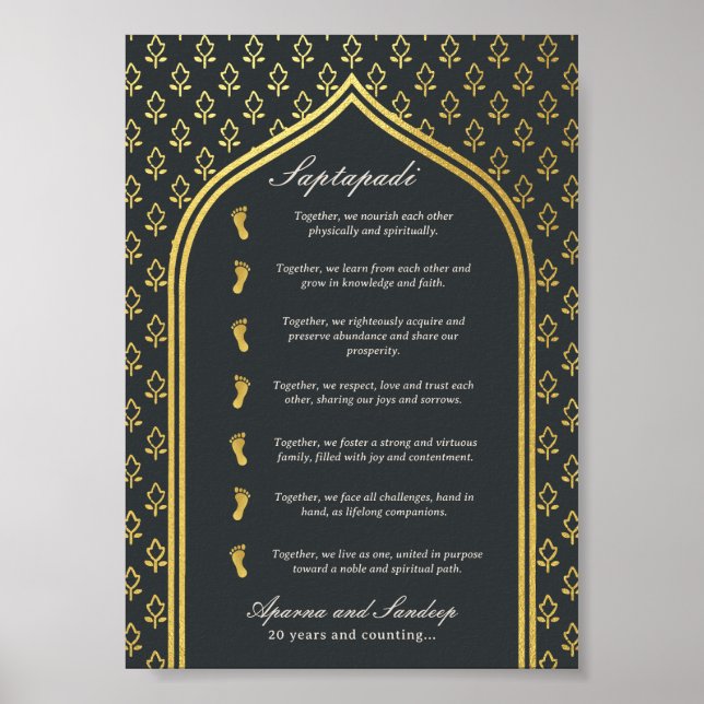 Poster Carte d'anniversaire Saptapadi Sept Étapes (Devant)
