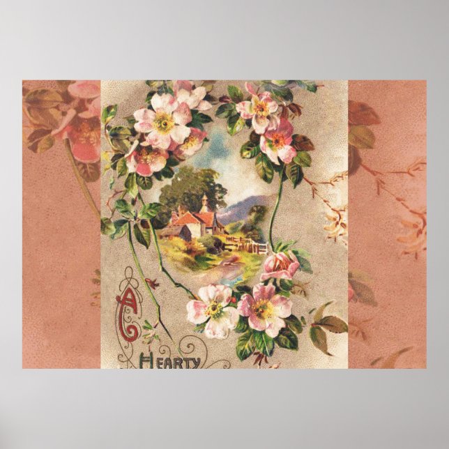 Poster Carte d'anniversaire vintage (Devant)