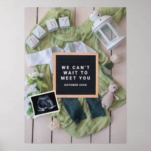 Poster Carte d'annonce de grossesse bébé, Genre