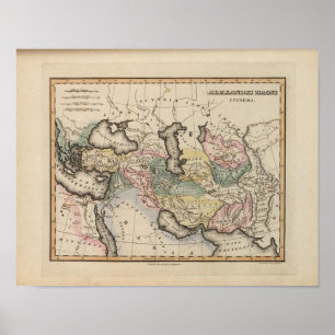 Poster Carte d'atlas de l'Asie