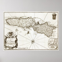 Carte de 1671 Sainte-Croix Virgin Islands Danish W