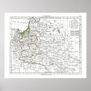 Poster Carte de 1806 - La Pologne