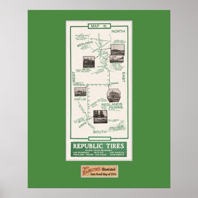 Poster Carte de 1914, Redlands à Perris (Devant)