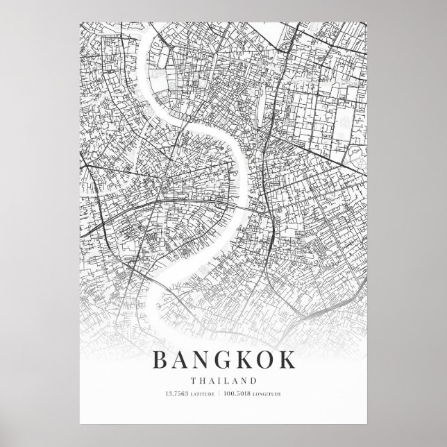 Poster Carte de Bangkok (Devant)