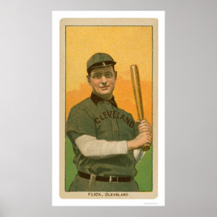 Poster Carte de base-ball de chiquenaude d'Elmer 1909