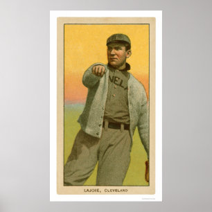 Poster Carte de base-ball de Lajoie de petit somme 1909